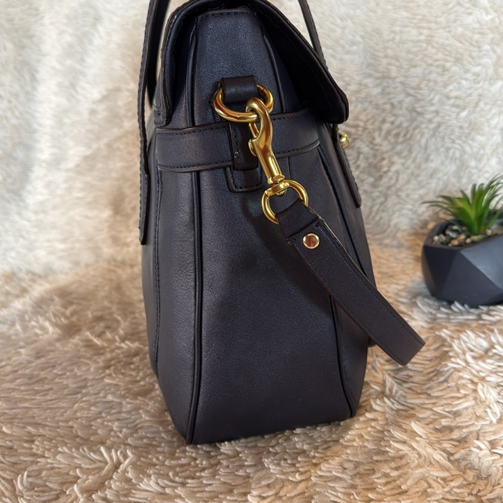 👜RARE!!! COACH TAYLOR LEATHER MARIN SATCHEL CARRYALL Navy blue - Picture 6 of 15